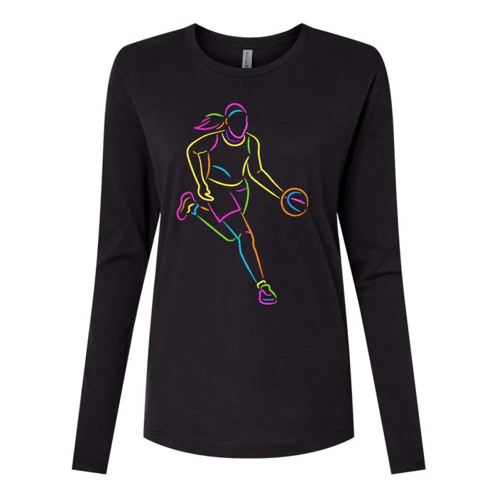 Basketball Girl Bball Basketball Womens Cotton Relaxed Long Sleeve T-Shirt