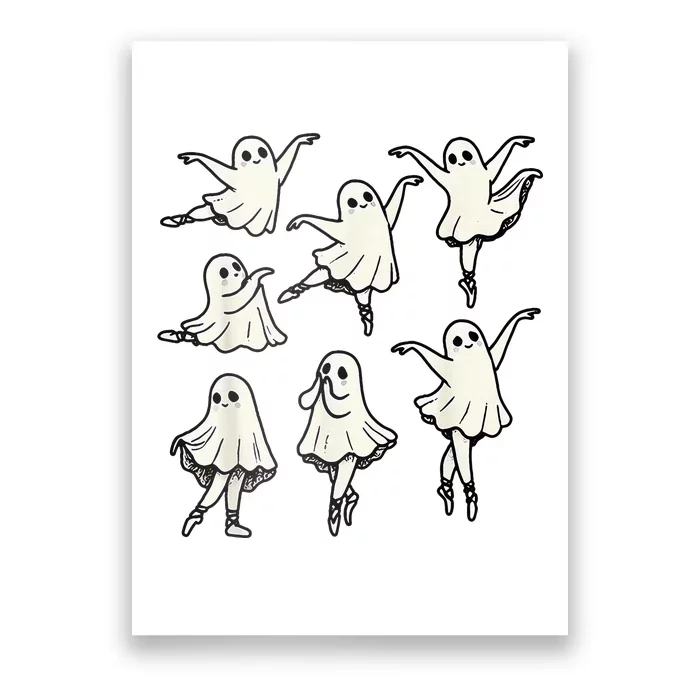 Ballet Ghost Ballet Dancer Spooky Dance Teacher Halloween Poster