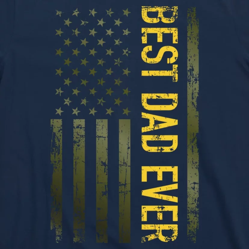 Best Gifts Best Dad Ever American Military Camouflage Flag T-Shirt