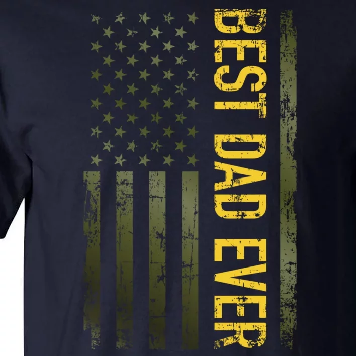 Best Gifts Best Dad Ever American Military Camouflage Flag Tall T-Shirt