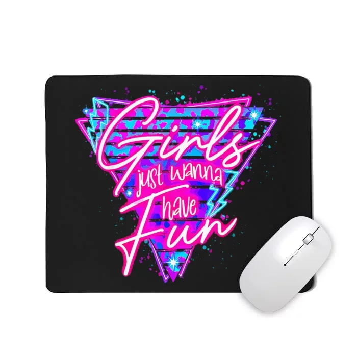 Birthday Girl Birthday Party Just Wanna Have Fun 80s Mousepad