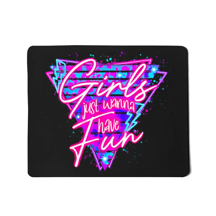 Birthday Girl Birthday Party Just Wanna Have Fun 80s Mousepad