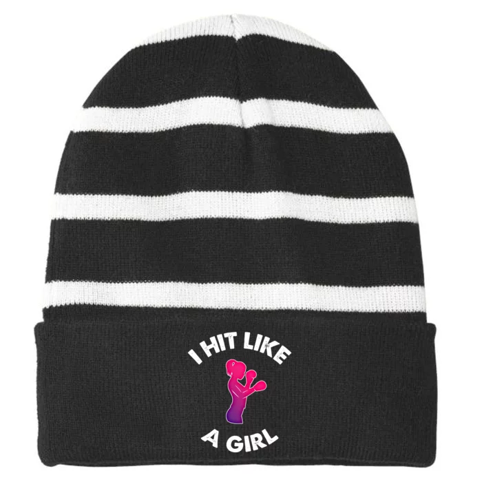 Boxing Gift Striped Beanie with Solid Band