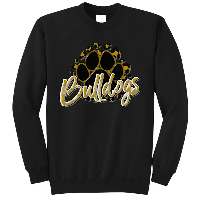 Bulldogs Gold Black Cheetah School Sports Fan Team Spirit Sweatshirt