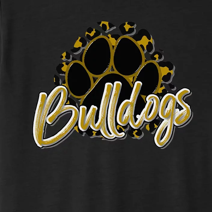 Bulldogs Gold Black Cheetah School Sports Fan Team Spirit ChromaSoft Performance T-Shirt