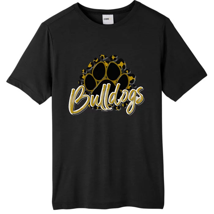 Bulldogs Gold Black Cheetah School Sports Fan Team Spirit ChromaSoft Performance T-Shirt