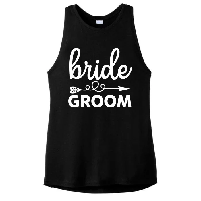 Bride Groom Ladies Tri-Blend Wicking Tank