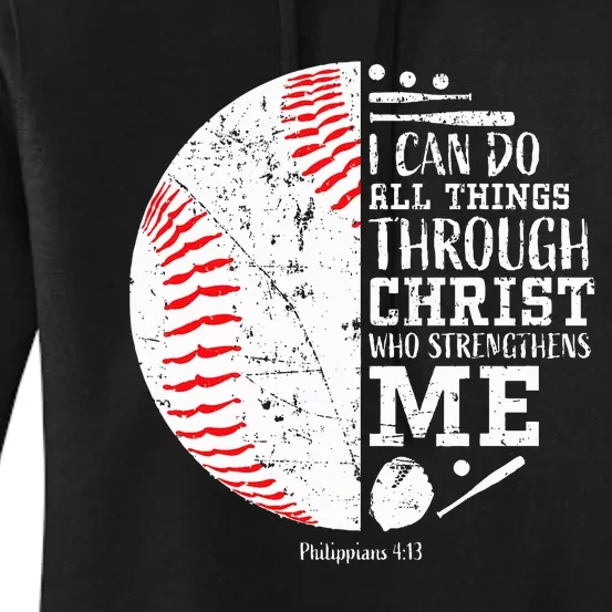 Baseball Gifts Bible Verse Sayings Philippians 413 Women's Pullover Hoodie