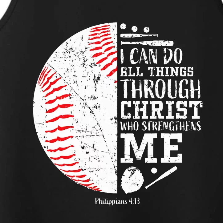 Baseball Gifts Bible Verse Sayings Philippians 413 Performance Tank