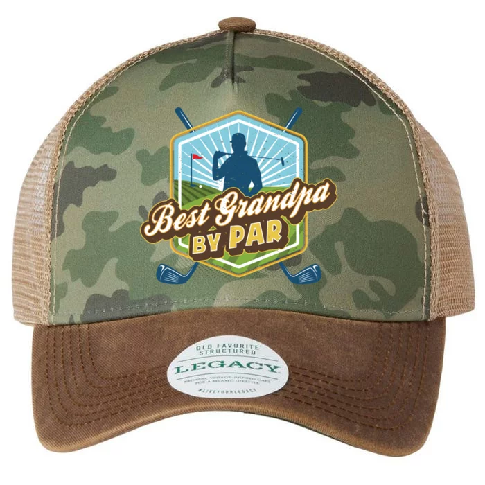 Best Grandpa By Par FatherS Day Golf Dad Gift Legacy Tie Dye Trucker Hat