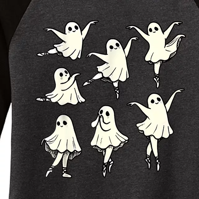 Ballet Ghost Ballet Dancer Spooky Dance Teacher Halloween Women's Tri-Blend 3/4-Sleeve Raglan Shirt