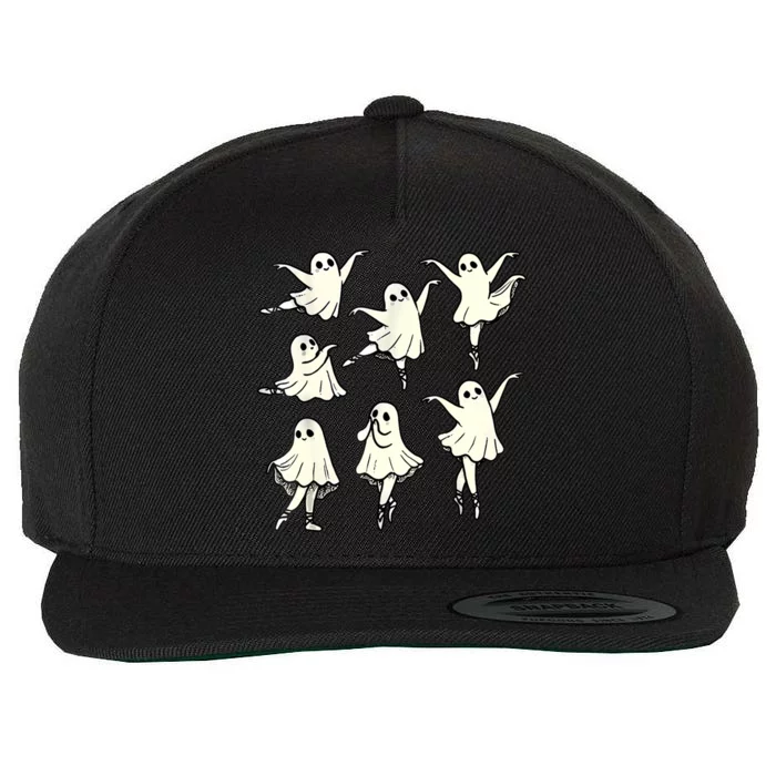 Ballet Ghost Ballet Dancer Spooky Dance Teacher Halloween Wool Snapback Cap