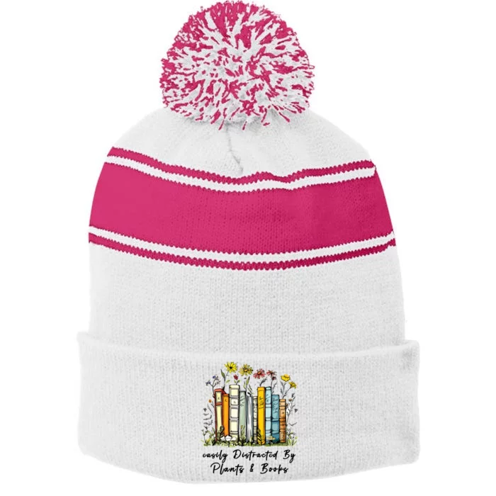 Bookworm Gardening Stripe Pom Pom Beanie