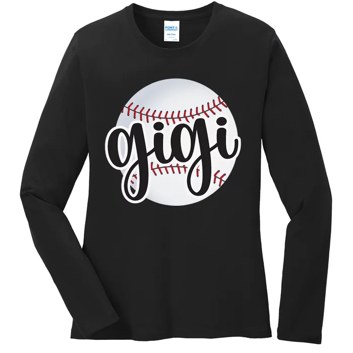 Baseball Gigi Baseball Fan gift for Grandma Ladies Long Sleeve Shirt