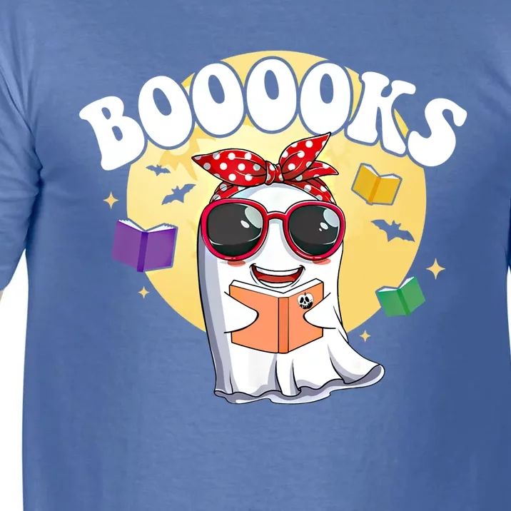 Booooks Ghost Boo Read Books Library Funny Halloween Gift Comfort Colors T-Shirt