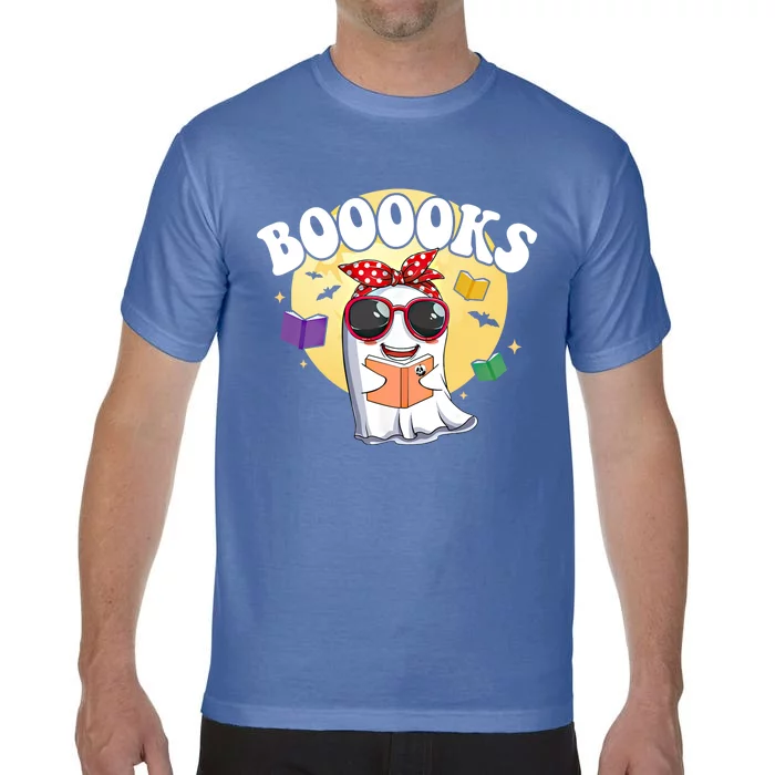 Booooks Ghost Boo Read Books Library Funny Halloween Gift Comfort Colors T-Shirt