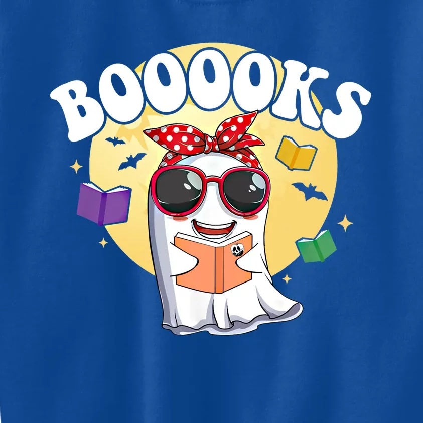 Booooks Ghost Boo Read Books Library Funny Halloween Gift Kids Sweatshirt