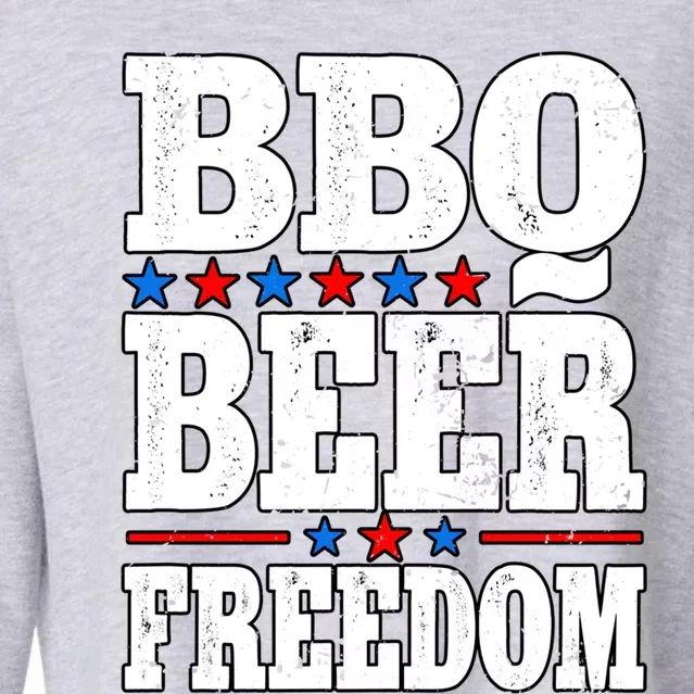 Barbecue Grill Bbq Beer Freedom Gift Cropped Pullover Crew