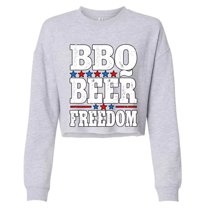 Barbecue Grill Bbq Beer Freedom Gift Cropped Pullover Crew