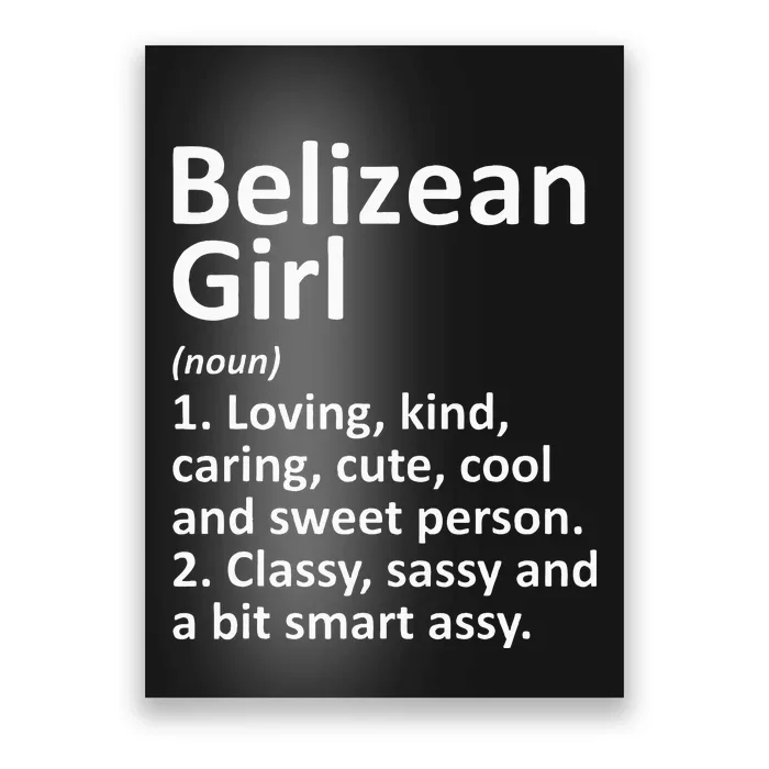 BELIZEAN GIRL BELIZE Gift Funny Country Home Roots Descent Poster