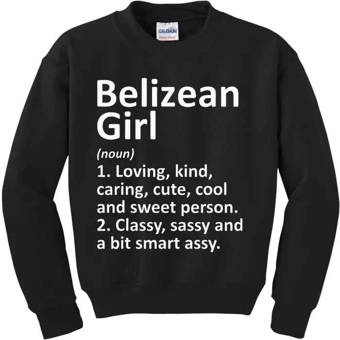 BELIZEAN GIRL BELIZE Gift Funny Country Home Roots Descent Kids Sweatshirt