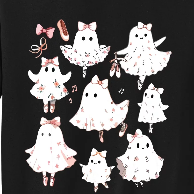 Ballet Ghost Ballet Dancer Spooky Dance Teacher Halloween Tall Sweatshirt