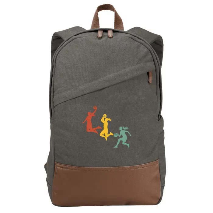 Basketball Girl Basketball Hoops Lovers Cotton Canvas Backpack