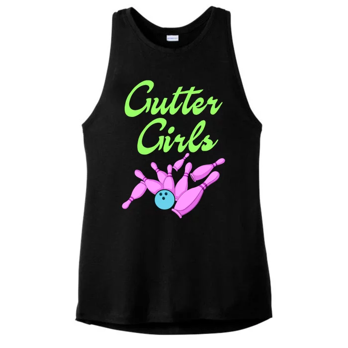 Bowling Gutter Ladies Tri-Blend Wicking Tank