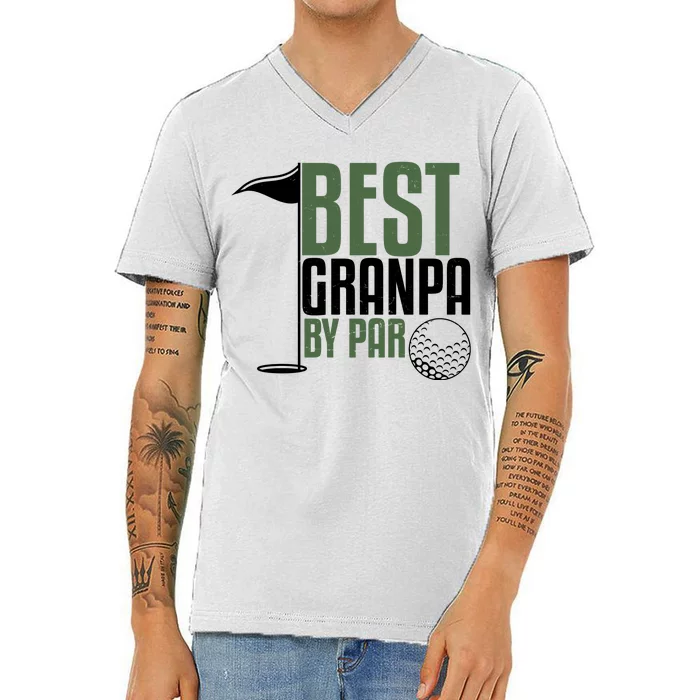 Best Grandpa By Par Fathers Day Golf V-Neck T-Shirt