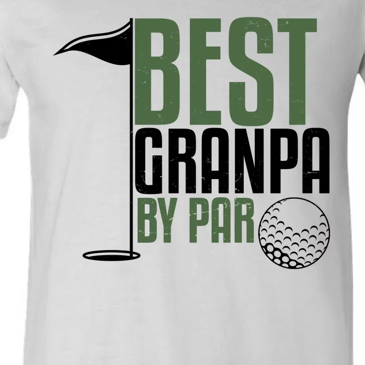 Best Grandpa By Par Fathers Day Golf V-Neck T-Shirt