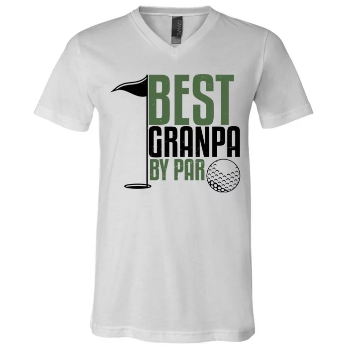 Best Grandpa By Par Fathers Day Golf V-Neck T-Shirt