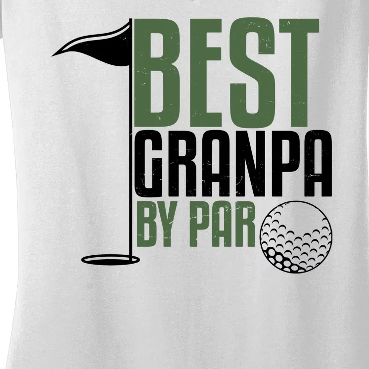 Best Grandpa By Par Fathers Day Golf Women's V-Neck T-Shirt