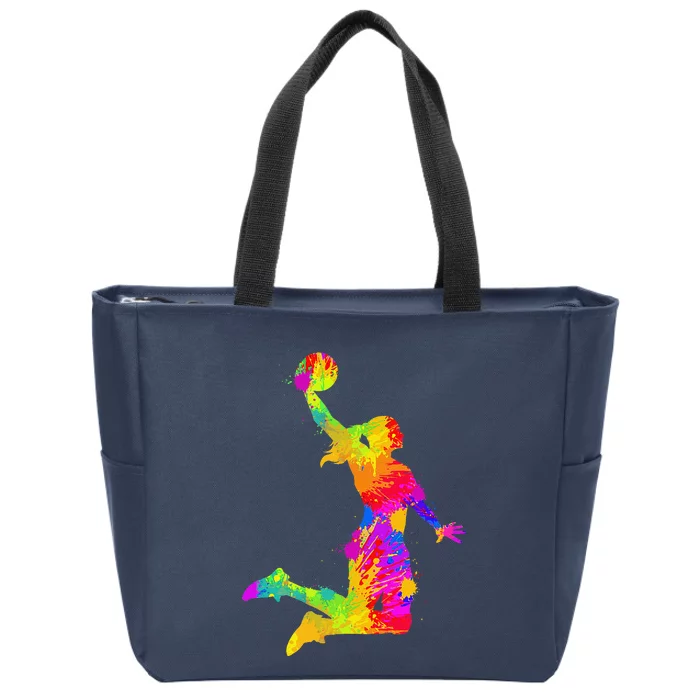 Basketball Girl Zip Tote Bag