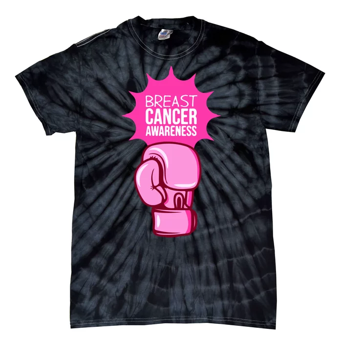 Boxing Glove Breast Cancer Awareness Pink Survivor Gift Tie-Dye T-Shirt