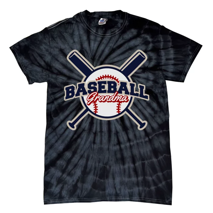 Baseball Grandma Baseball Tie-Dye T-Shirt