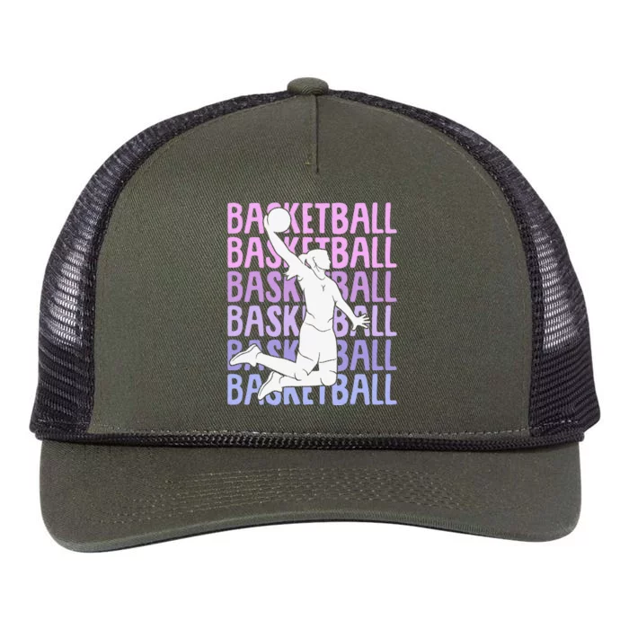 Basketball Girl Retro Rope Trucker Hat Cap