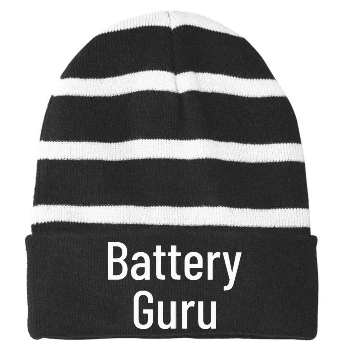 Battery Guru Striped Beanie with Solid Band