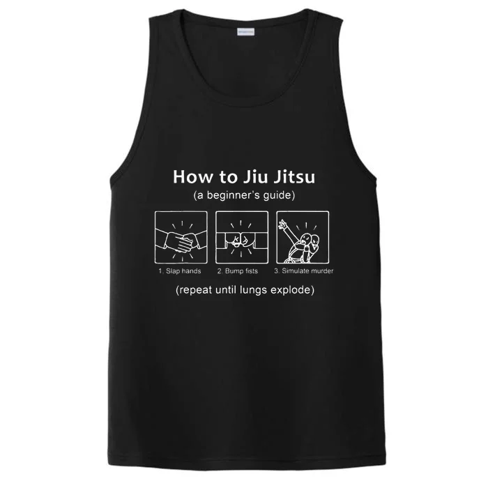 BJJ Gifts Beginner Jiu Jitsu Guide Funny Brazilian Jiu Jitsu Performance Tank