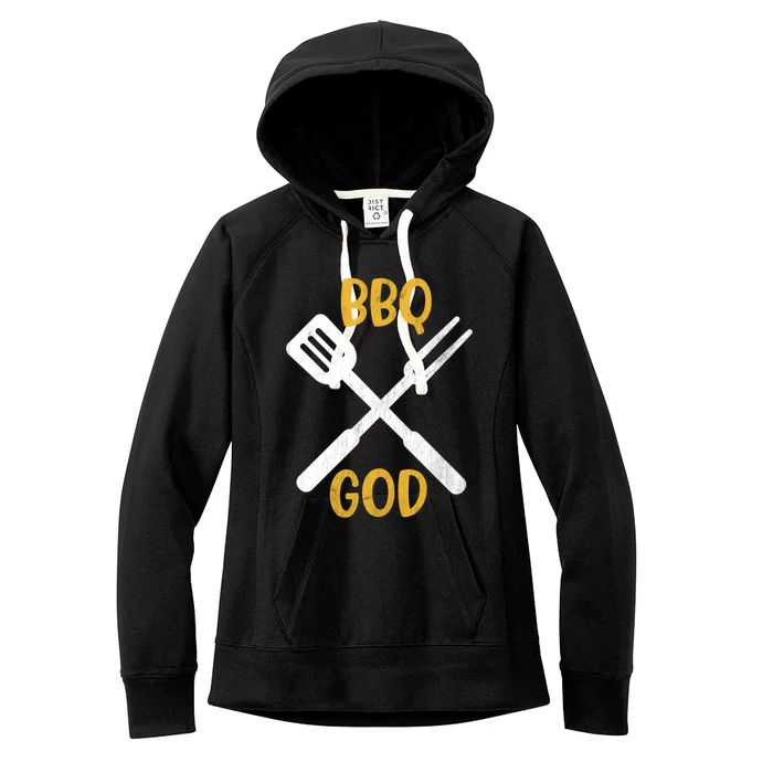 Bbq God Barbecue Father's Day Idea Gift Women's Fleece Hoodie