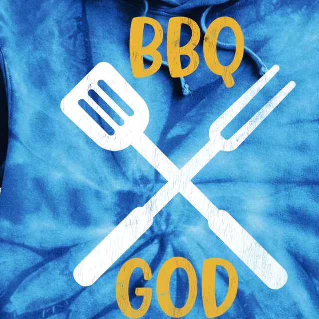 Bbq God Barbecue Father's Day Idea Gift Tie Dye Hoodie