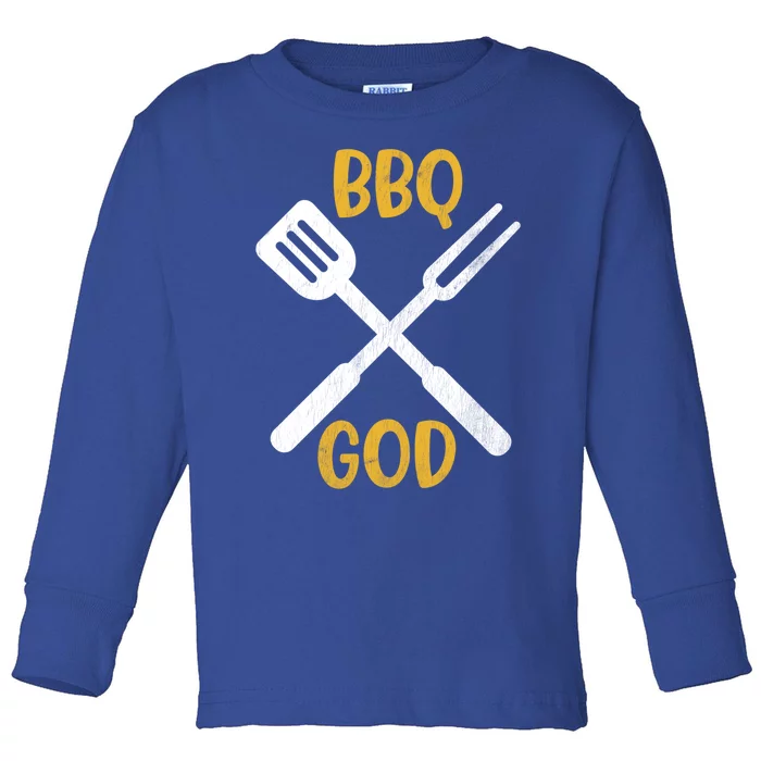 Bbq God Barbecue Father's Day Idea Gift Toddler Long Sleeve Shirt