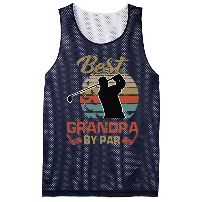 Best Grandpa By Par Golfing Gift For Father Day Mesh Reversible Basketball Jersey Tank