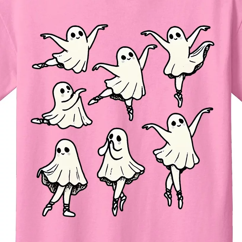 Ballet Ghost Ballet Dancer Spooky Dance Teacher Halloween Kids T-Shirt