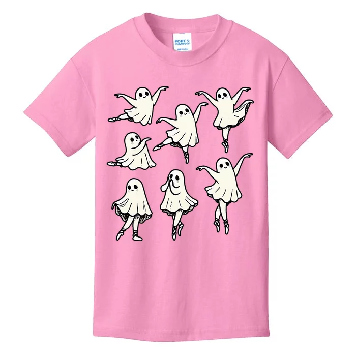 Ballet Ghost Ballet Dancer Spooky Dance Teacher Halloween Kids T-Shirt