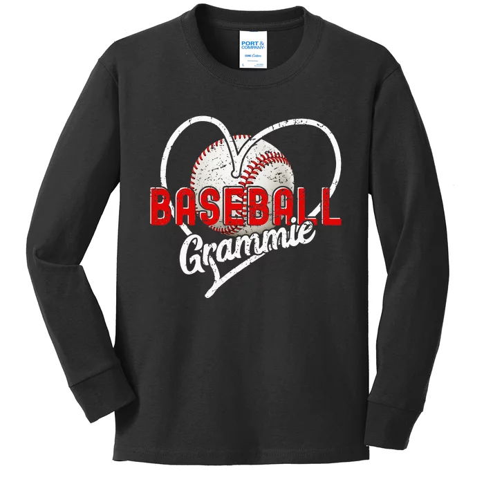 Baseball Grammie Baseball Love Baseball Player Kids Long Sleeve Shirt