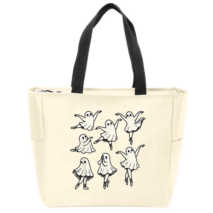 Ballet Ghost Ballet Dancer Spooky Dance Zip Tote Bag