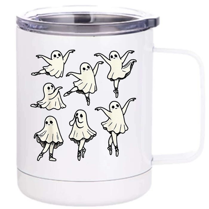 Ballet Ghost Ballet Dancer Spooky Dance Front & Back 12oz Stainless Steel Tumbler Cup