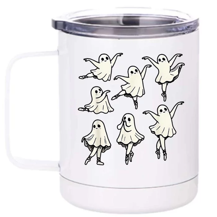 Ballet Ghost Ballet Dancer Spooky Dance Front & Back 12oz Stainless Steel Tumbler Cup