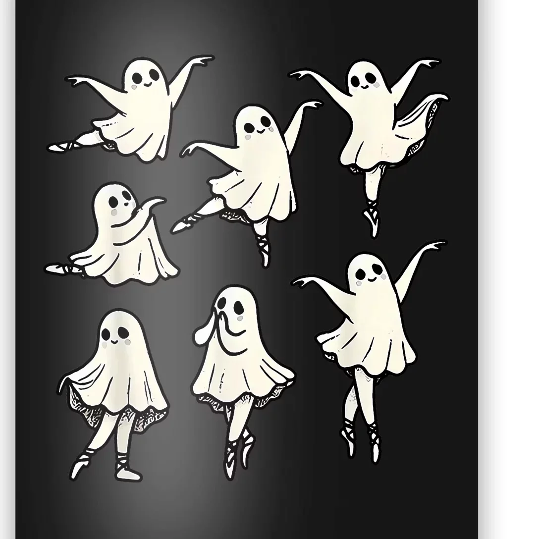 Ballet Ghost Ballet Dancer Spooky Dance Teacher Halloween Poster