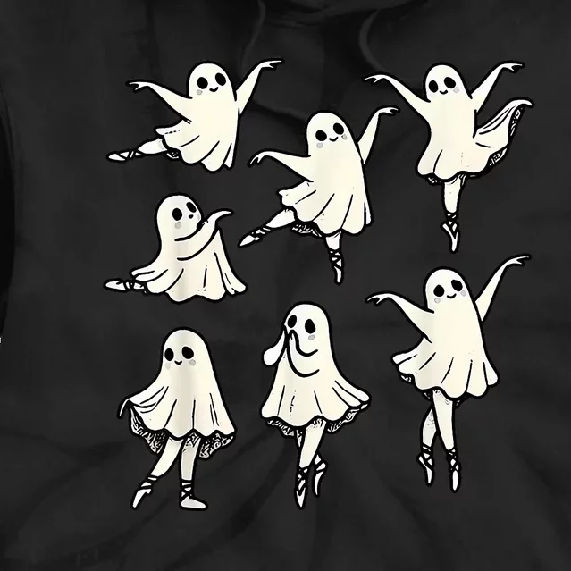 Ballet Ghost Ballet Dancer Spooky Dance Teacher Halloween Tie Dye Hoodie